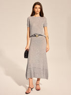 Wool Blend Hollow Two Piece Skirt Set