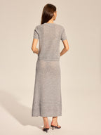 Wool Blend Hollow Two Piece Skirt Set