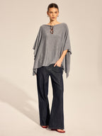 Irregular Cape Style Flowy Knit Top