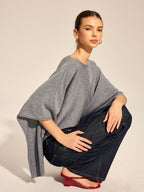 Irregular Cape Style Flowy Knit Top