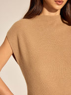 Ribbed Cap Sleeve Knit Top without Belt
