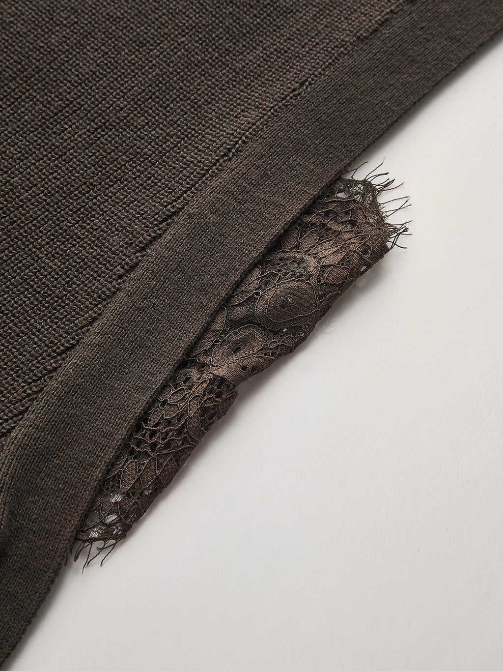 Side Tie Lace Panel Knit Sleeveless Vest