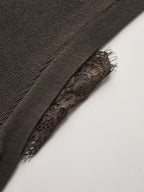 Side Tie Lace Panel Knit Sleeveless Vest