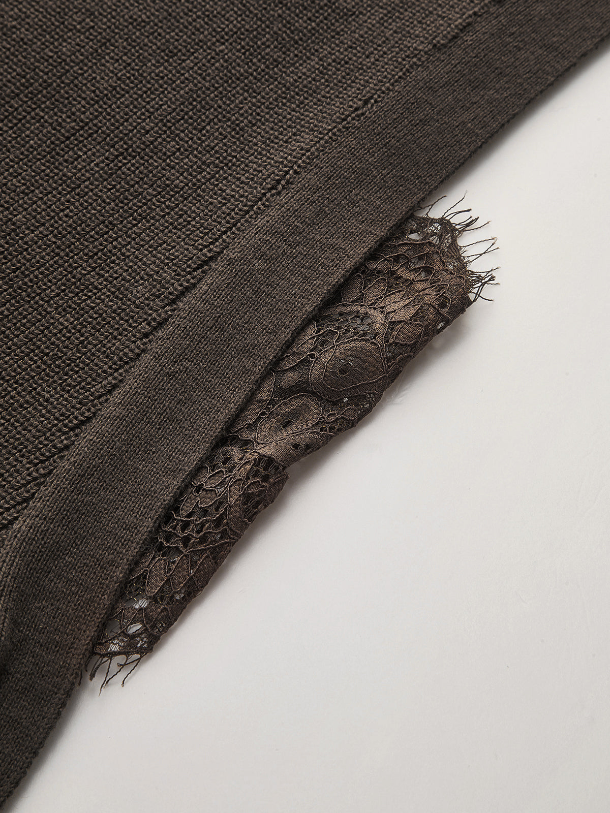 Side Tie Lace Panel Knit Sleeveless Vest