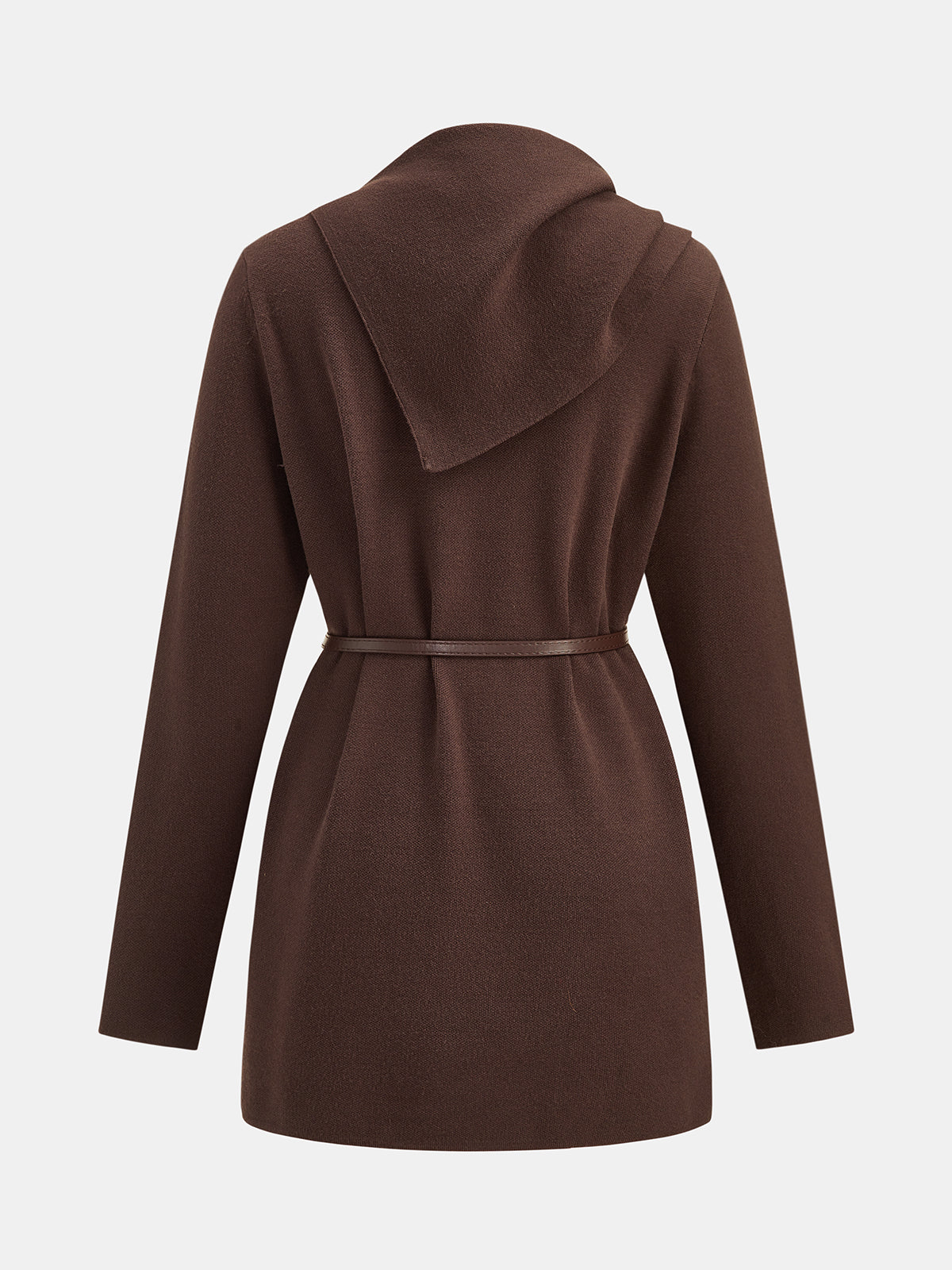 Cowl Neck Belted Knit Tunic