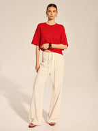 Center Seam Drop Shoulder Knit Top