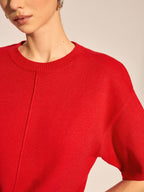 Center Seam Drop Shoulder Knit Top