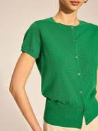 Solid Button Front Knit Cardigan