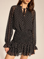 Polka Dot Ruffled Two Piece Skirt Set