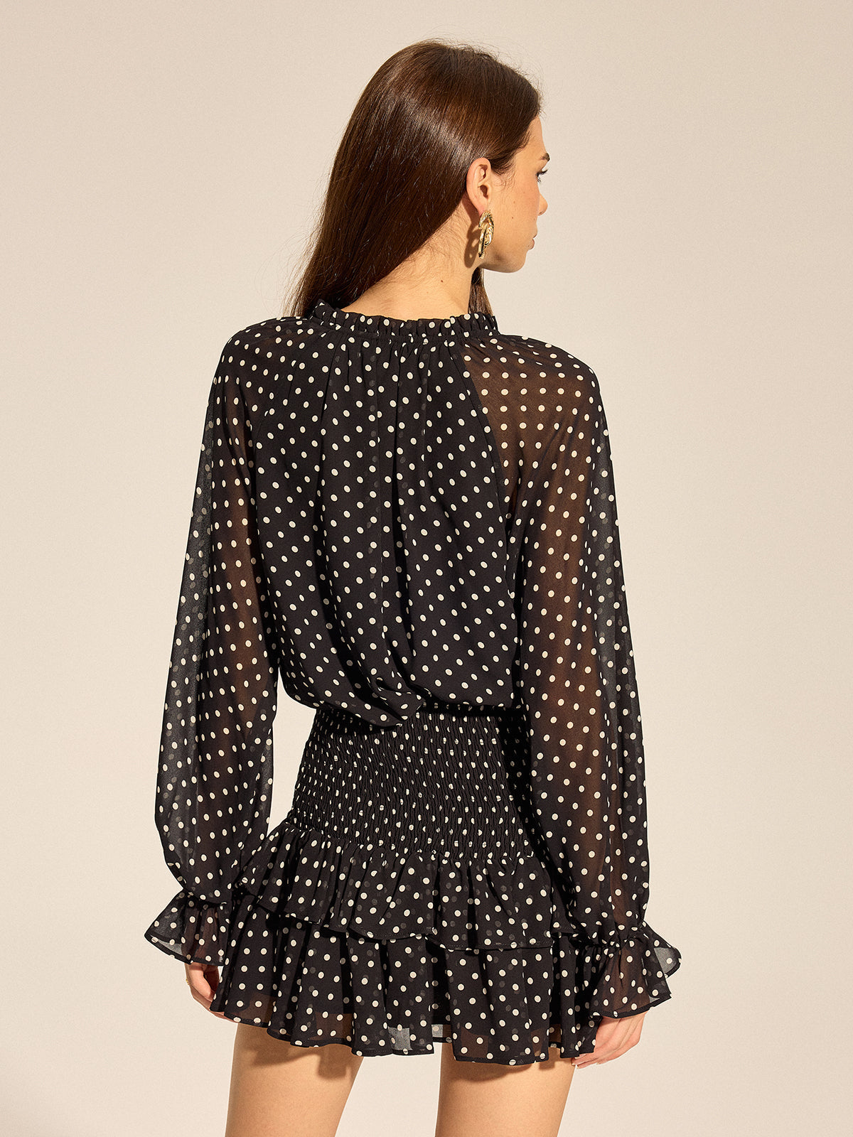 Polka Dot Ruffled Two Piece Skirt Set