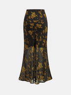 Semi Sheer Flower Mermaid Skirt