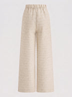 Chain Detail Texture Wide Leg Pants