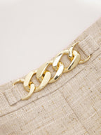 Chain Detail Texture Wide Leg Pants