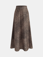 Leopard Print A-Line Maxi Skirt