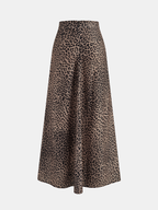 Leopard Print A-Line Maxi Skirt