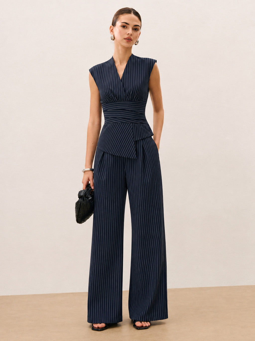 Pinstripe Two Piece Pants Set