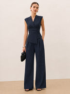 Pinstripe Two Piece Pants Set