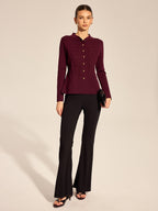 Napoleonic Frogging Cinched Knit Cardigan
