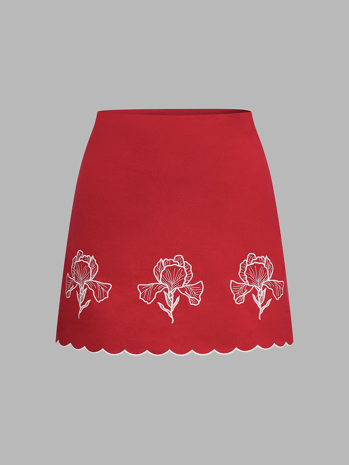 Embroidered Cotton Two Piece Skirt Set