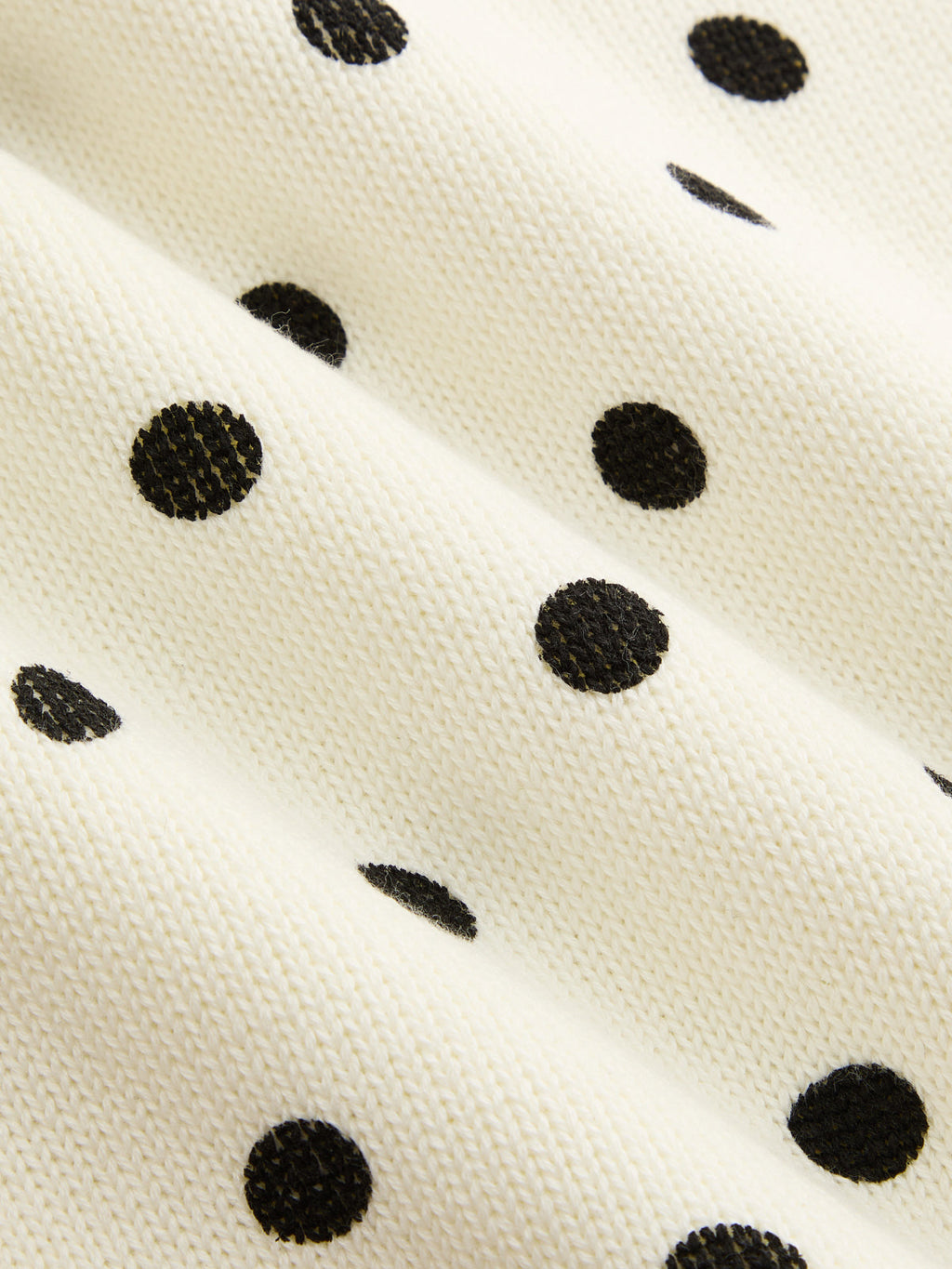 Polka Dot Wave Trim Knit Vest
