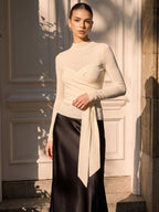 Wrap Knit Long Sleeve Top